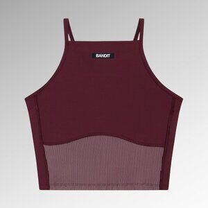 NEW Bandit Running 7 Pocket Nova Crop Top size Medium Port Striped Gel Phone